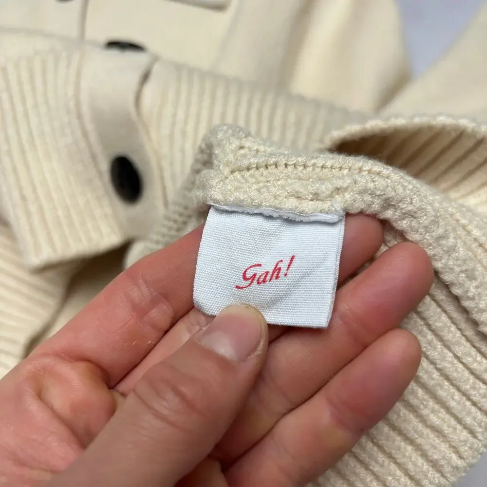 Lisa Says Gah Battenberg Cardigan Sweater Women's M/L Preppy READ - Picture 7 of 11